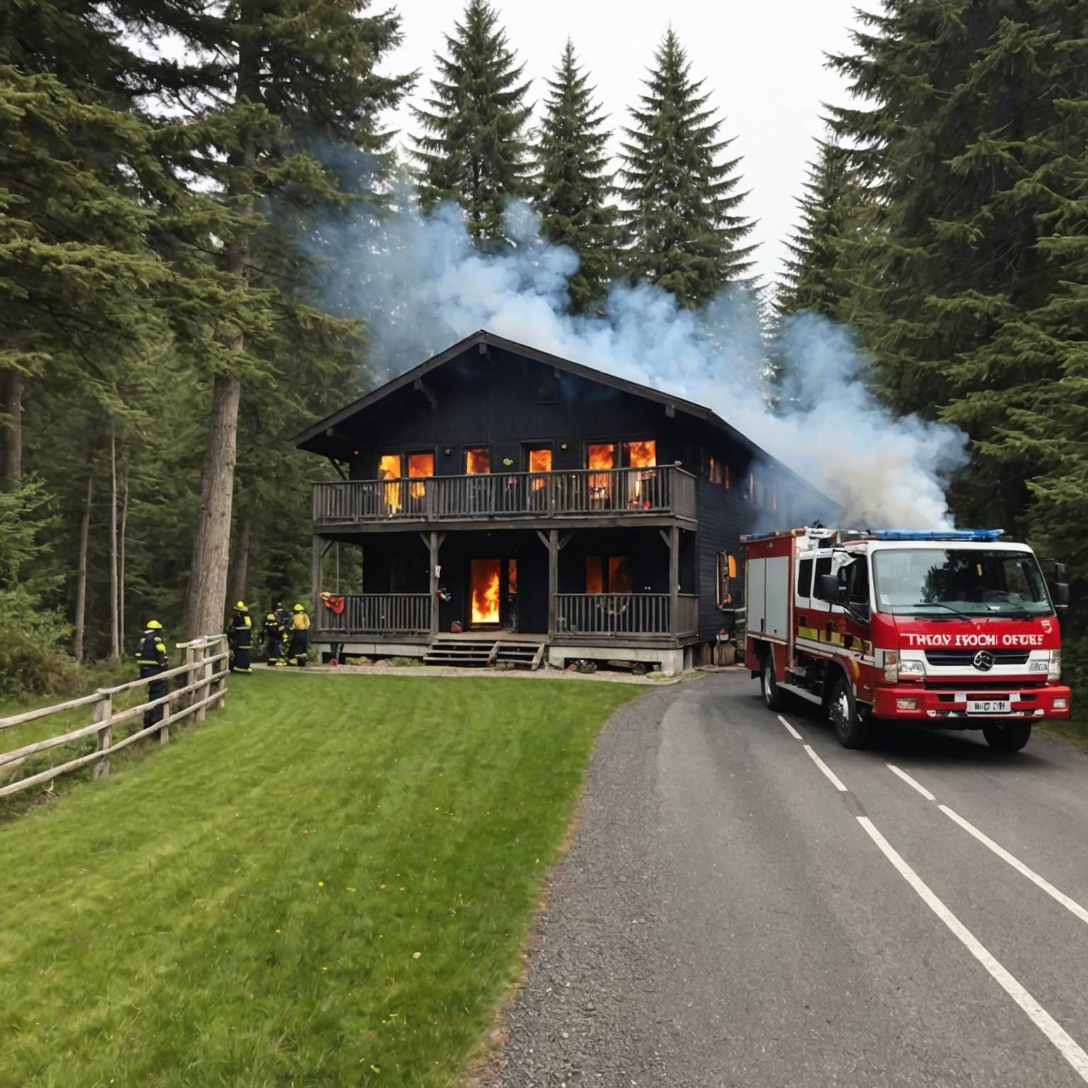 4 personnes incommodées par des fumées suite à un feu de chalet