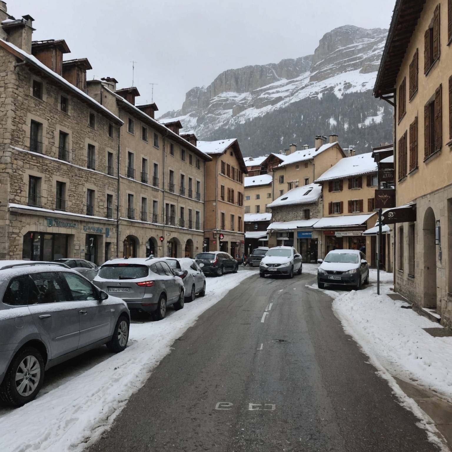 Briancon parking pendant la neige
