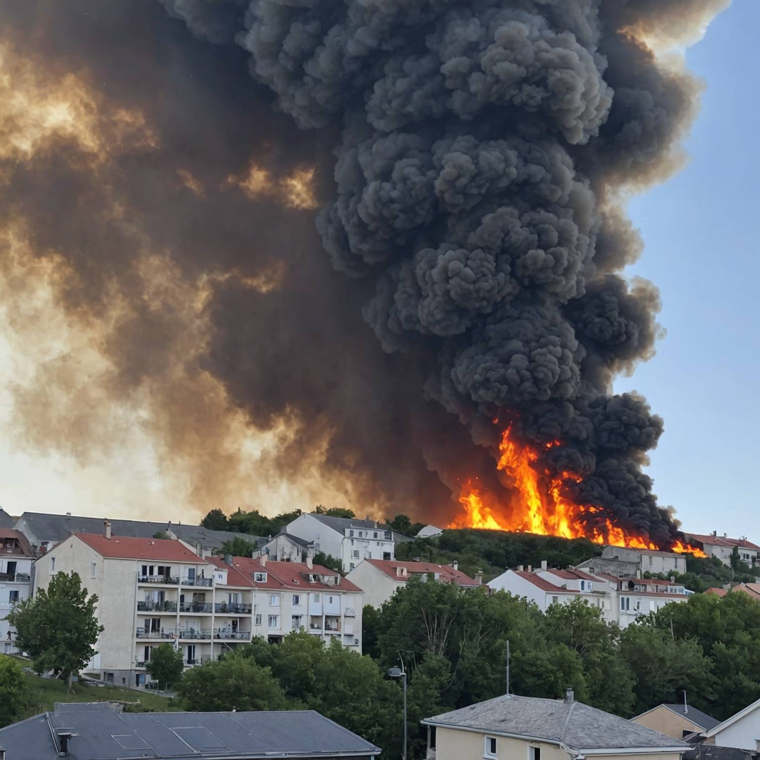Impressionnant incendie à Saint-Martin-de-Queyrières