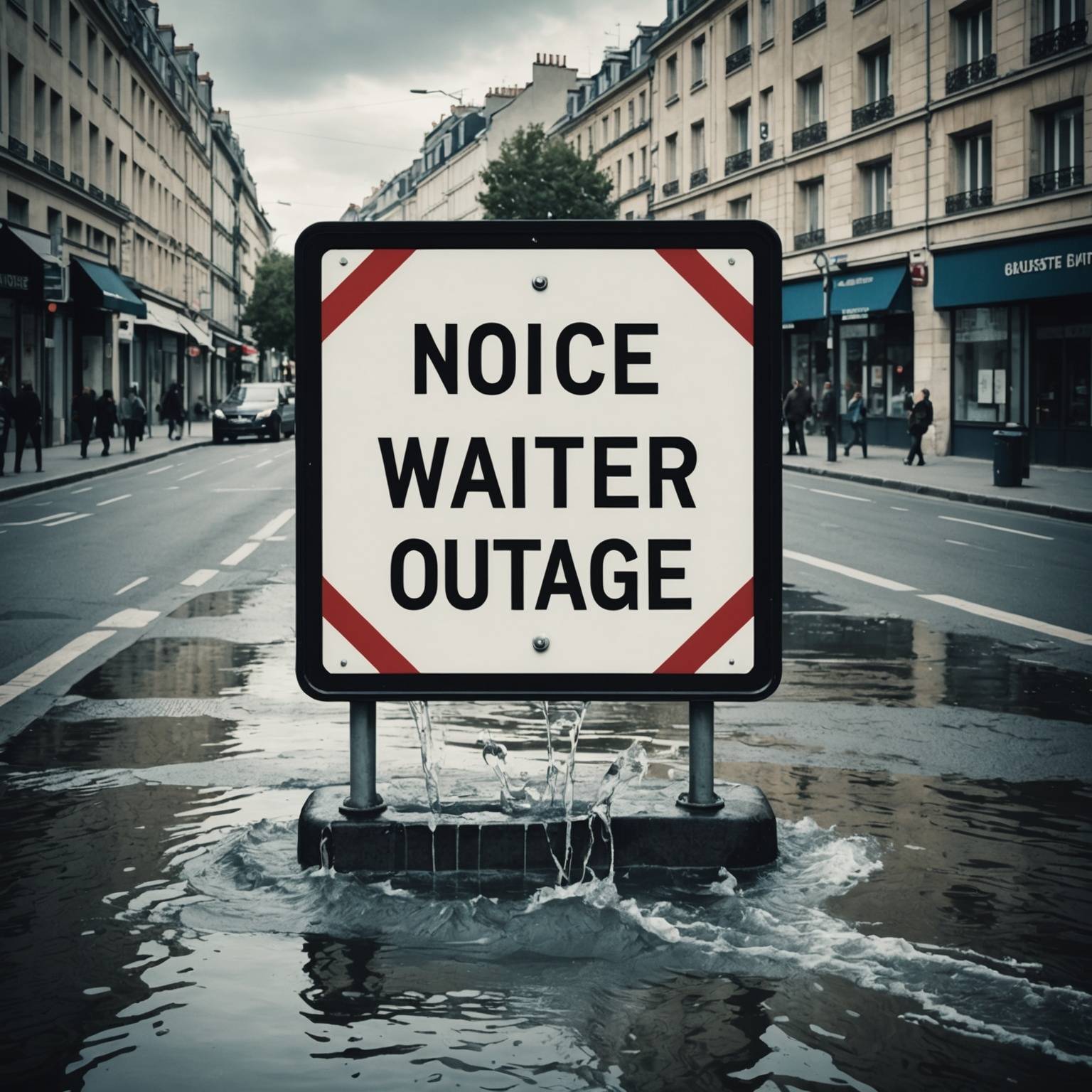 Avis de coupure d'eau sur l'avenue du Général de Gaulle