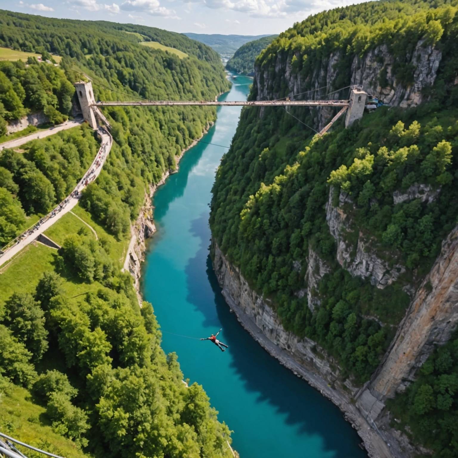 Ouverture du site de saut a l'élastique...