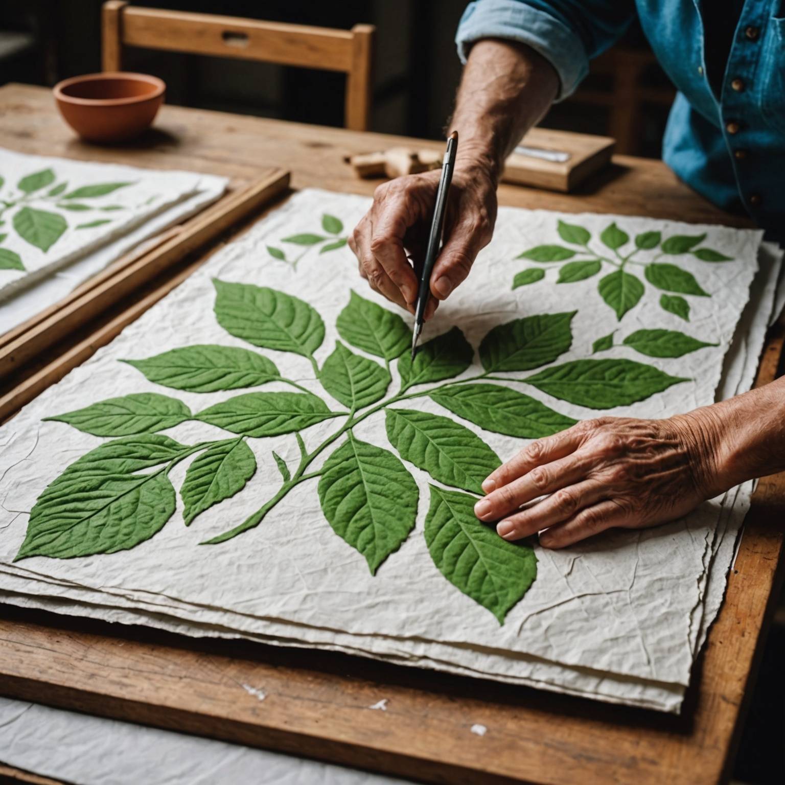 La fabrication de papier végétal, source de création artistique