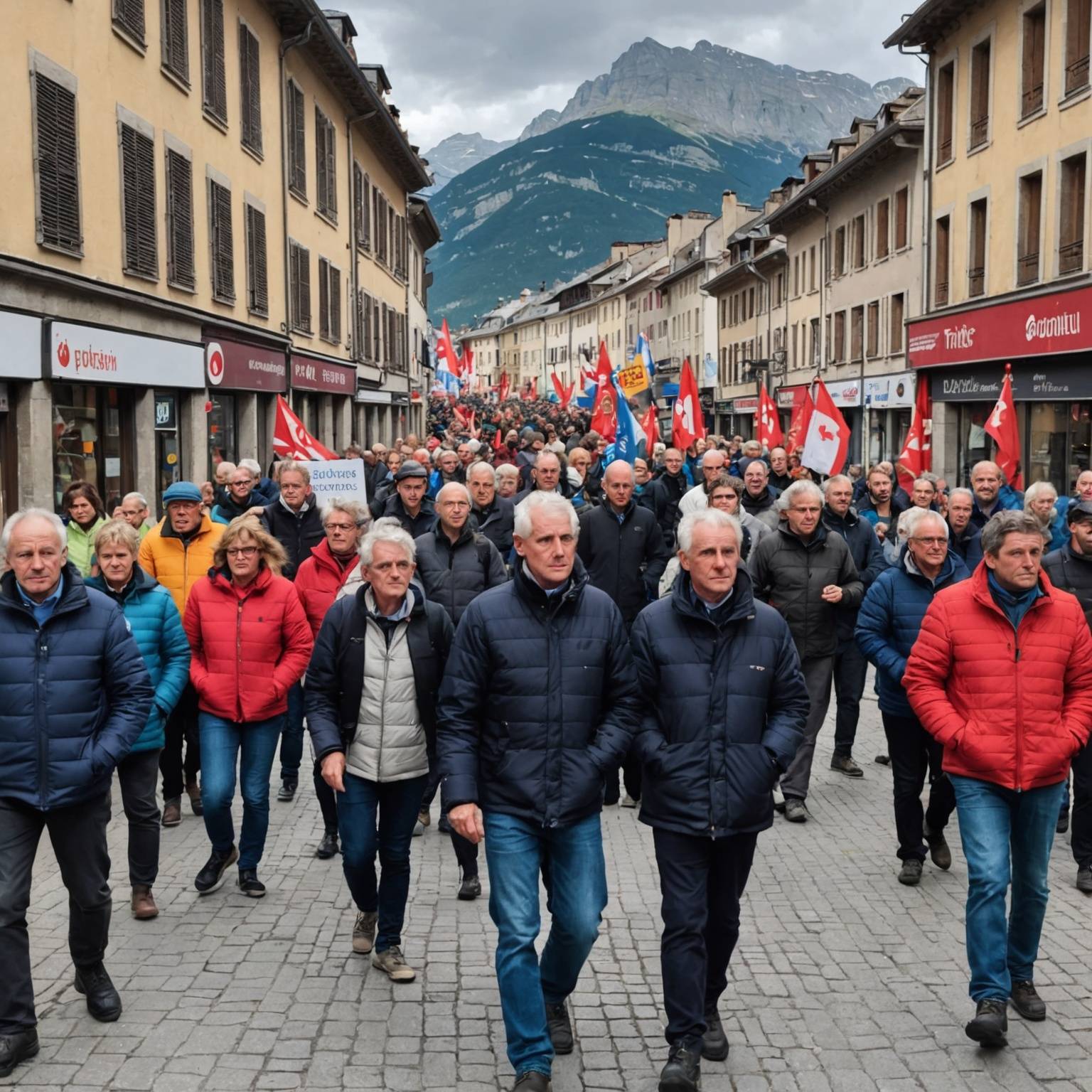 Manifestation pour les retraites à Briançon