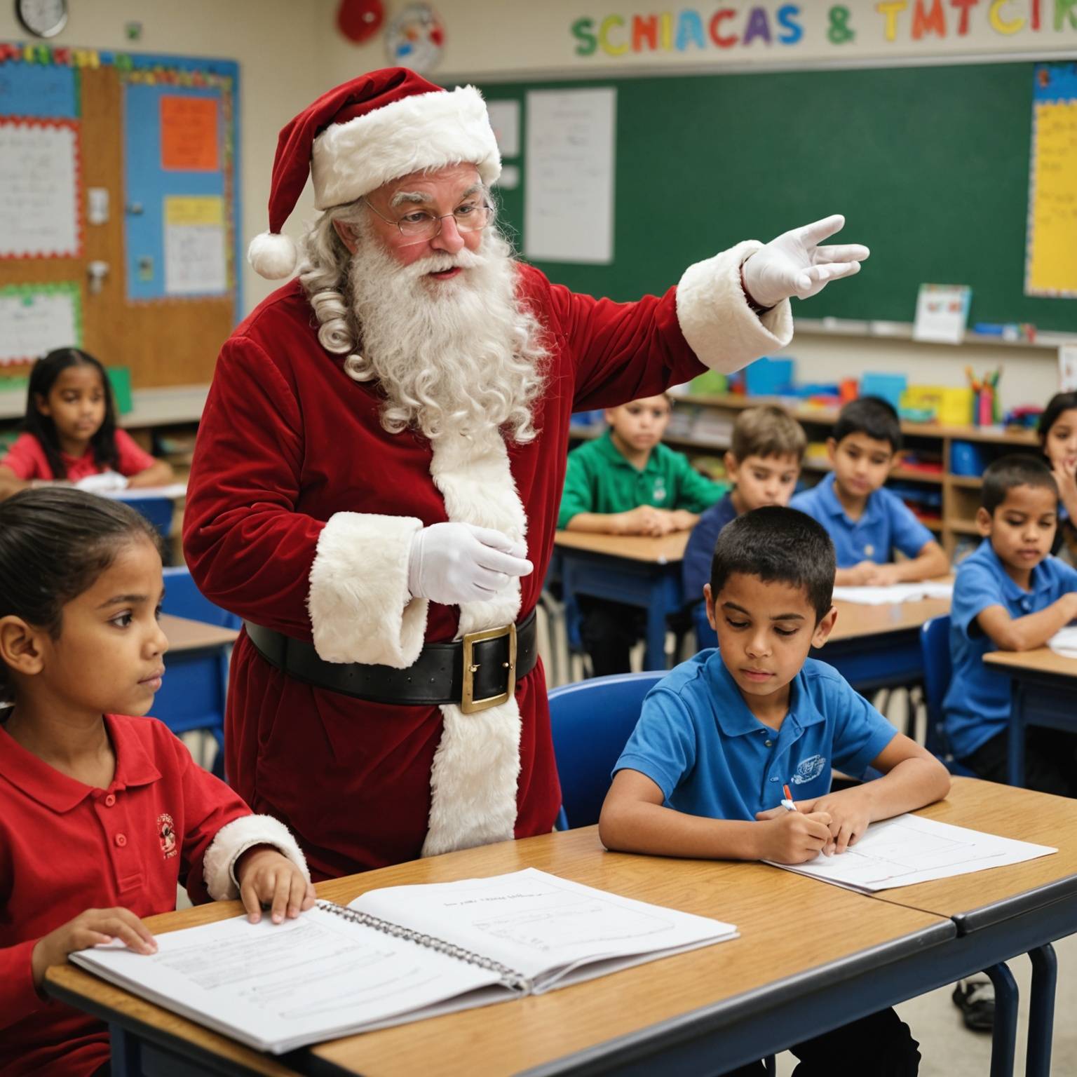 Le Père Noël dans les écoles