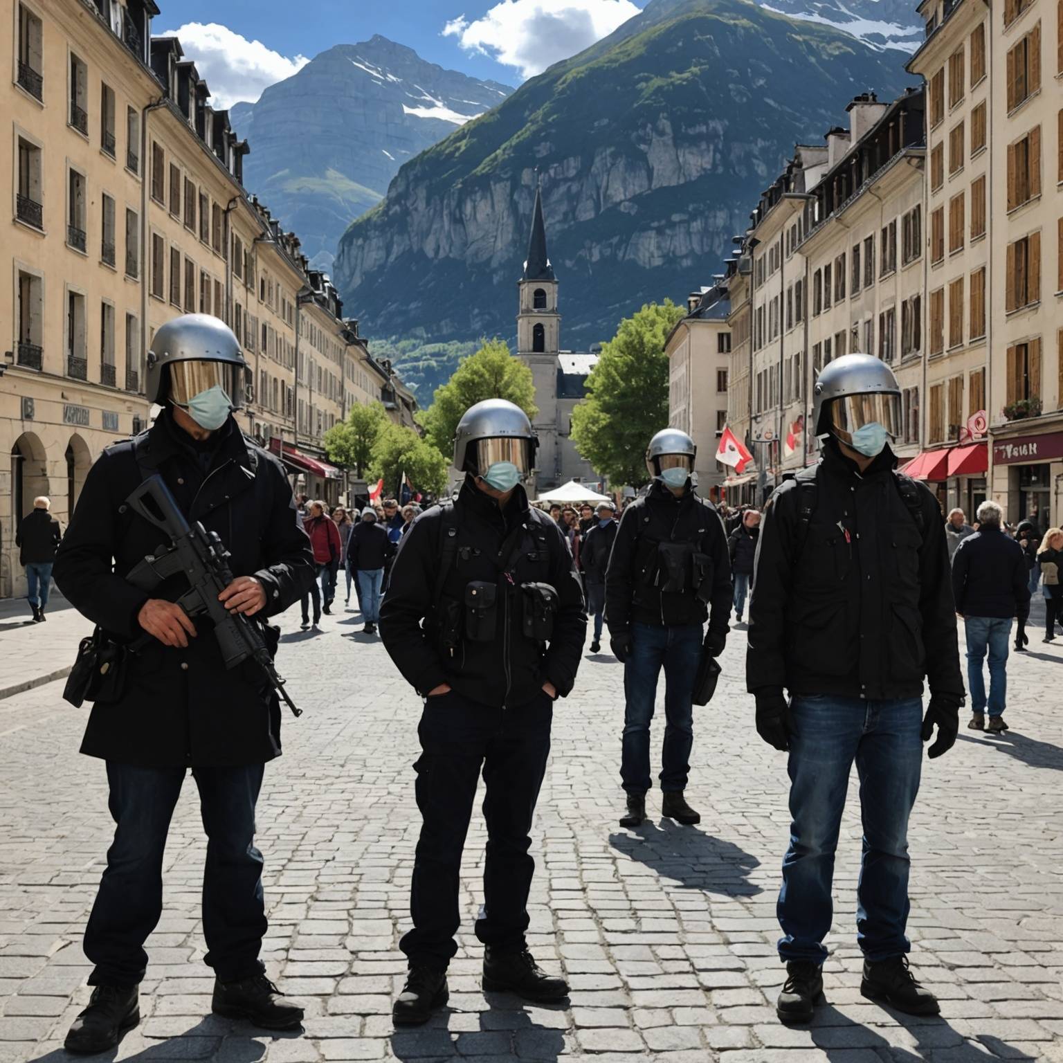 Les Sentinelles de Briançon contre la manif
